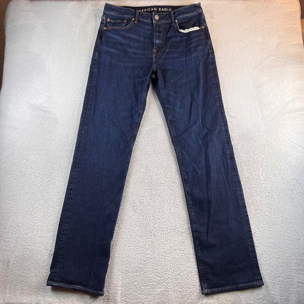 American Eagle Original Bootcut Dark Wash Jeans Mens 32x36 Indigo selvedge